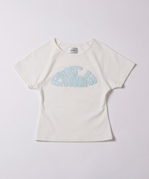WHO'S WHO gallery（フーズフーギャラリー）の「デフォルメレースロゴチビT（Tシャツ/カットソー・レディース・ピンク/オフホワイト/イエロー/サックスブルー/ブラック・FREE）」の12枚目の写真