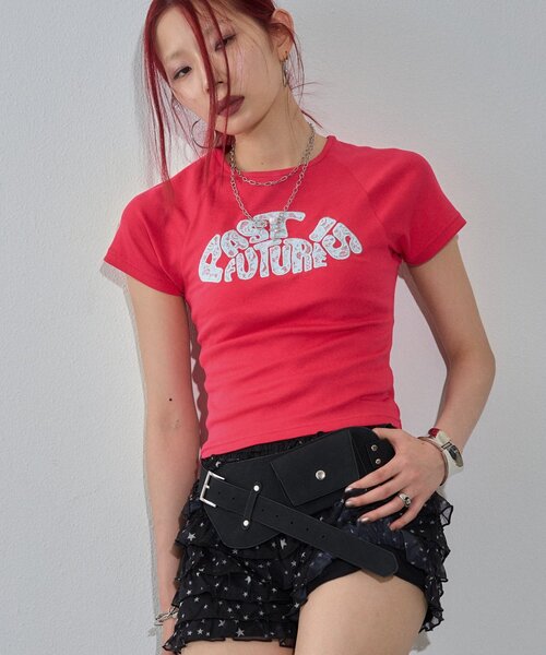 WHO'S WHO gallery（フーズフーギャラリー）の「【WEB限定カラーあり】デフォルメレースロゴチビT（Tシャツ/カットソー・レディース・ピンク/オフホワイト/イエロー/サックスブルー/ブラック/ミント/ダークブラウン/ホワイト系その他・FREE）」の19枚目の写真