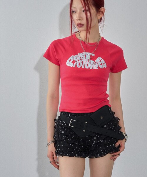 WHO'S WHO gallery（フーズフーギャラリー）の「【WEB限定カラーあり】デフォルメレースロゴチビT（Tシャツ/カットソー・レディース・ピンク/オフホワイト/イエロー/サックスブルー/ブラック/ミント/ダークブラウン/ホワイト系その他・FREE）」の20枚目の写真