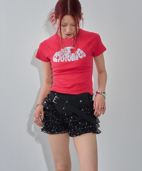 WHO'S WHO gallery（フーズフーギャラリー）の「【WEB限定カラーあり】デフォルメレースロゴチビT（Tシャツ/カットソー・レディース・ピンク/オフホワイト/イエロー/サックスブルー/ブラック/ミント/ダークブラウン/ホワイト系その他・FREE）」の22枚目の写真