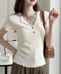 セール】Layered Rib Top/レイヤードリブトップス（Tシャツ/カットソー