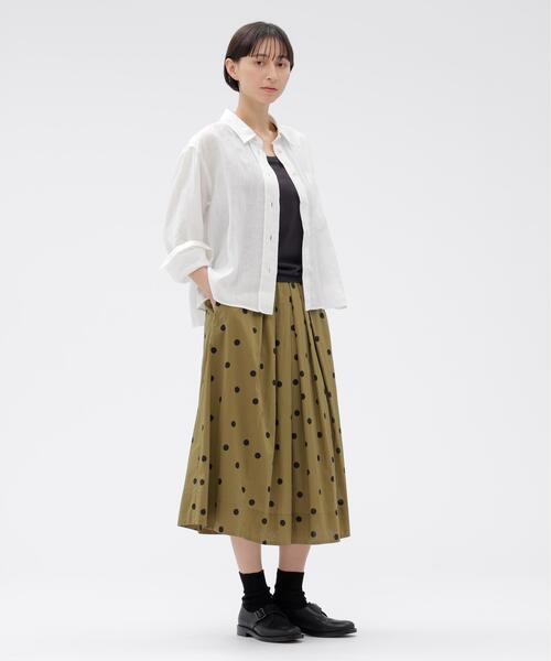 MARGARET HOWELL（マーガレットハウエル）の「POLKA DOT COTTON POPLIN（スカート・レディース・オリーブ/ブラウン・1/3/2）」の6枚目の写真