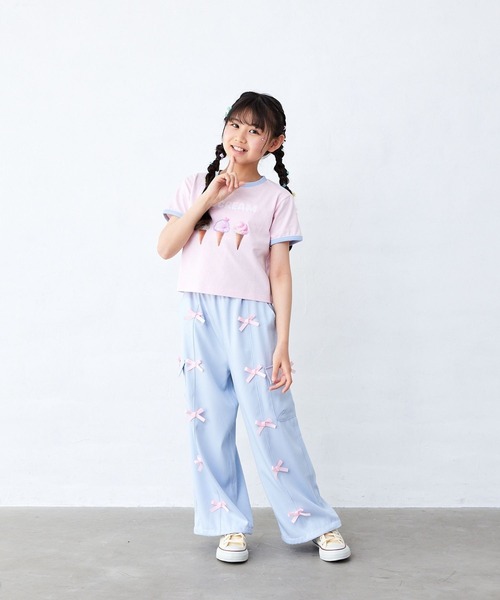 Fluffy BROTHERS（フラッフィーブラザーズ）の「リボン付きカーゴパンツ（カーゴパンツ・キッズ・ラベンダー/サックスブルー・90㎝/100cm/110cm/120cm/130cm/140cm/150cm/160cm）」の5枚目の写真