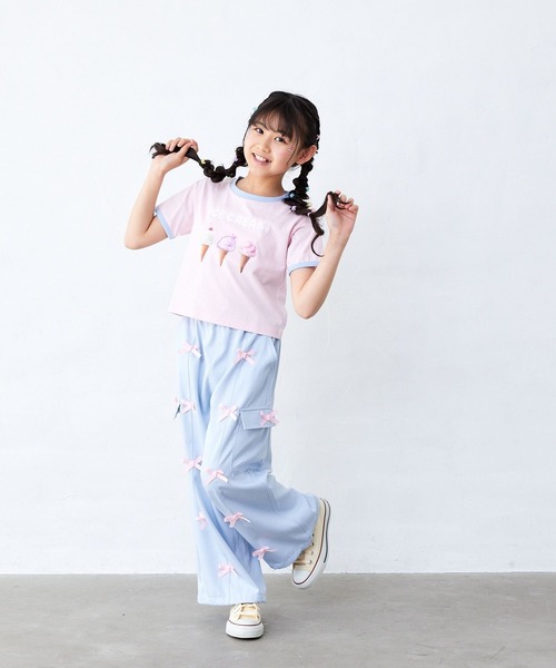 Fluffy BROTHERS（フラッフィーブラザーズ）の「リボン付きカーゴパンツ（カーゴパンツ・キッズ・ラベンダー/サックスブルー・90㎝/100cm/110cm/120cm/130cm/140cm/150cm/160cm）」の18枚目の写真