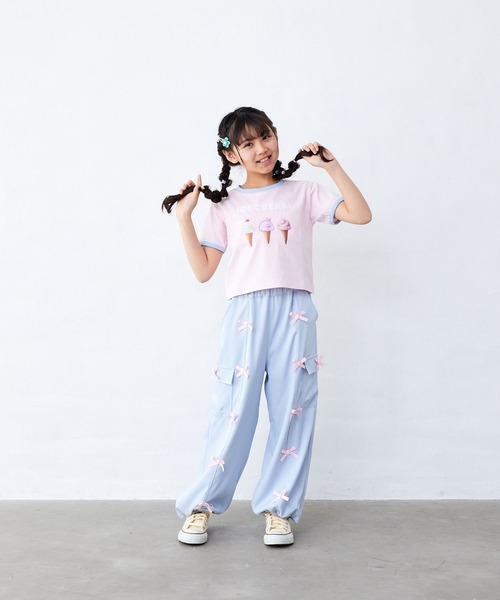 Fluffy BROTHERS（フラッフィーブラザーズ）の「リボン付きカーゴパンツ（カーゴパンツ・キッズ・ラベンダー/サックスブルー・90㎝/100cm/110cm/120cm/130cm/140cm/150cm/160cm）」の22枚目の写真