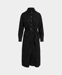 リネン フェイクラップ シャツドレス
