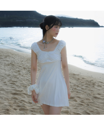 Flower Punching Mini Dress [Ivory]