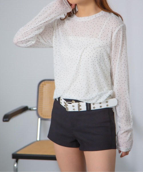Chiina(チーナ)の「Chiina/ロングスリーブシアートップス(Tシャツ/カットソー・レディース・D/B/A/C・FREE)」の11枚目の写真