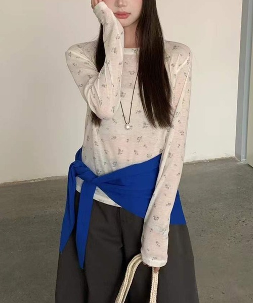 Chiina(チーナ)の「Chiina/ロングスリーブシアートップス(Tシャツ/カットソー・レディース・D/B/A/C・FREE)」の13枚目の写真