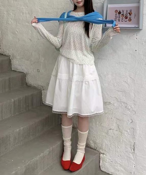 Chiina(チーナ)の「Chiina/ロングスリーブシアートップス(Tシャツ/カットソー・レディース・D/B/A/C・FREE)」の16枚目の写真