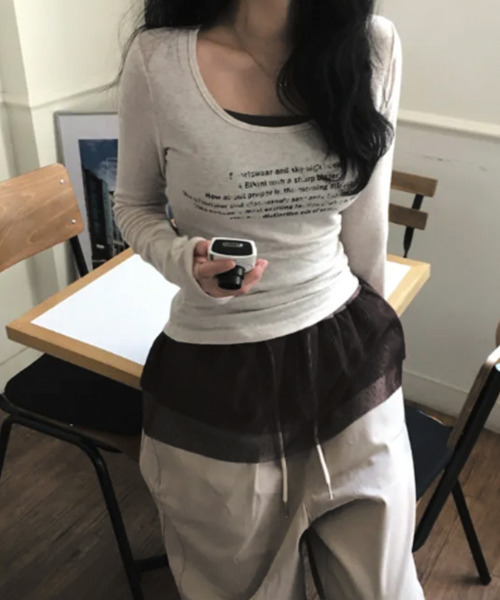 VIVID LADY（ビビッドレディー）の「シアードットティアード キャミソール（キャミソール・レディース・ブラック/ホワイト/グレー・FREE）」の19枚目の写真