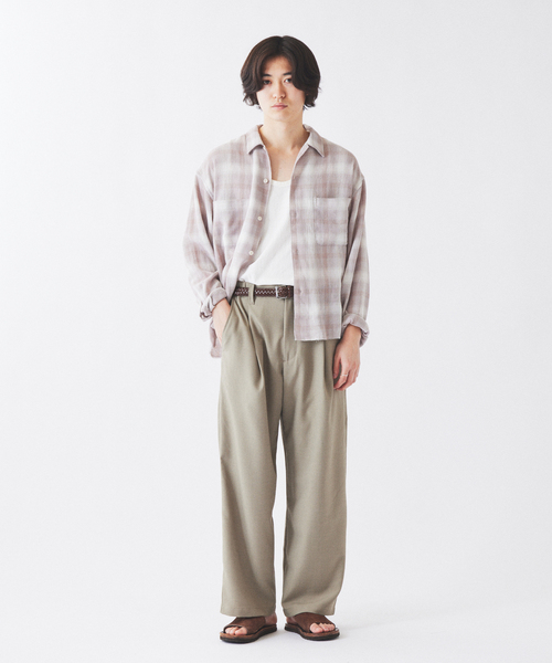 JOURNAL STANDARD relume(ジャーナルスタンダード レリューム)の「TCガーゼ オンブレチェック シャツ(シャツ/ブラウス・メンズ・ブラック/キャメル/グリーン・MEDIUM/LARGE)」の5枚目の写真