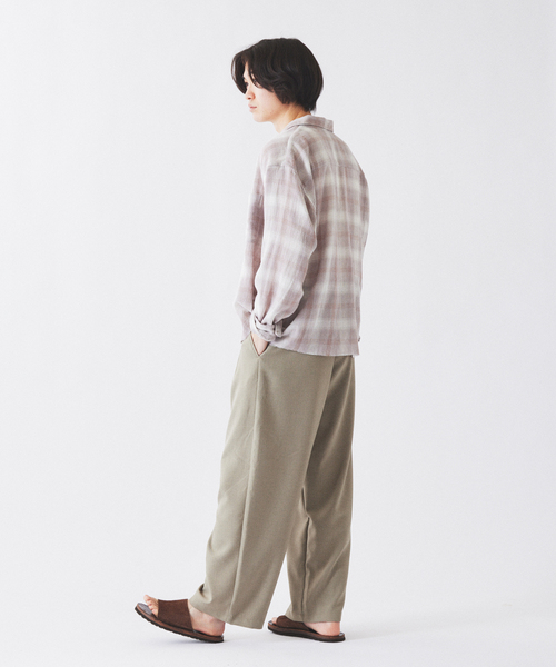 JOURNAL STANDARD relume(ジャーナルスタンダード レリューム)の「TCガーゼ オンブレチェック シャツ(シャツ/ブラウス・メンズ・ブラック/キャメル/グリーン・MEDIUM/LARGE)」の6枚目の写真