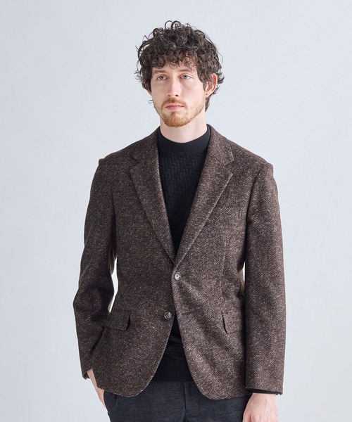 MEN'S BIGI(メンズビギ)の「Lanificio Romaウールジャージライクジャケット(テーラードジャケット・メンズ・チャコールグレー/ブラウン/ネイビー・01/02/03/04)」の1枚目の写真