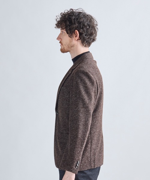 MEN'S BIGI(メンズビギ)の「Lanificio Romaウールジャージライクジャケット(テーラードジャケット・メンズ・チャコールグレー/ブラウン/ネイビー・01/02/03/04)」の4枚目の写真