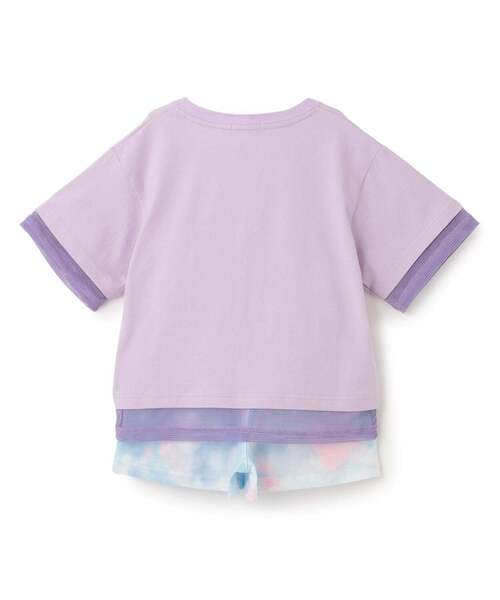 X-girl Stages(エックスガールステージス)の「メッシュロゴ半袖Tシャツ+総柄ショートパンツ セット(セットアップ・キッズ・ブラック/ラベンダー/オフホワイト・80cm/100cm/120cm/130cm/140cm/90cm/110cm)」の10枚目の写真