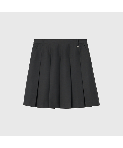 LOOKAST(ルックキャスト)の「ミレンソフトサマープリーツスカート_チャコール / MYLENE SOFT SUMMER PLEATED SKIRT_CHARCOAL(スカート・レディース・ダークグレー・SMALL/MEDIUM)」の1枚目の写真