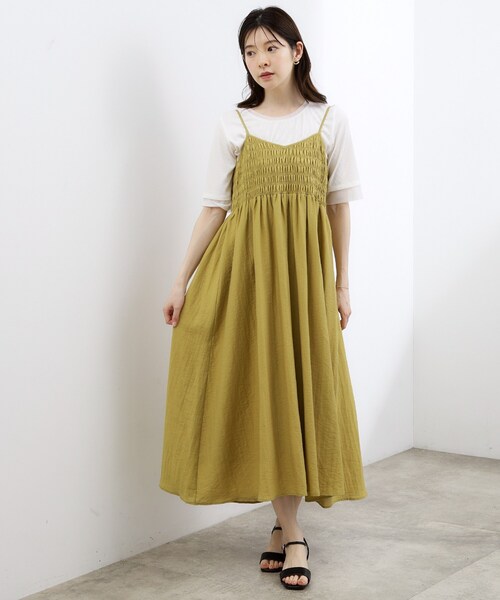 grove(グローブ)の「【洗える】大人のシャーリングキャミワンピース(ワンピース・レディース・ブラック/こしょう色系6/ネイビー系・02/03/01/04/05)」の14枚目の写真