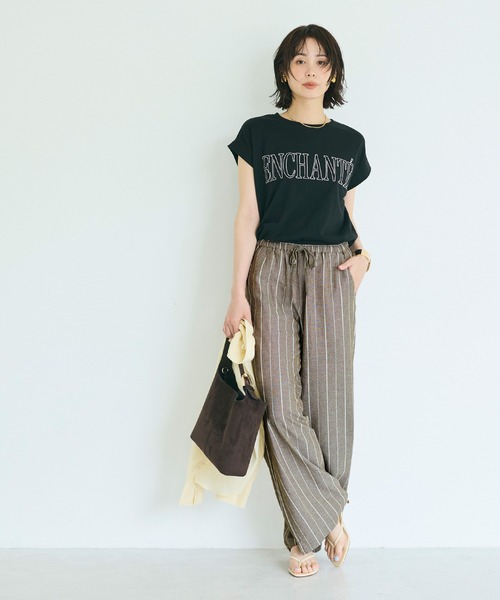 coca（coca）（コカ）の「リネンライクストライプパンツ（その他パンツ・レディース・ブラウン/ライトベージュ・L/M/S）」の10枚目の写真