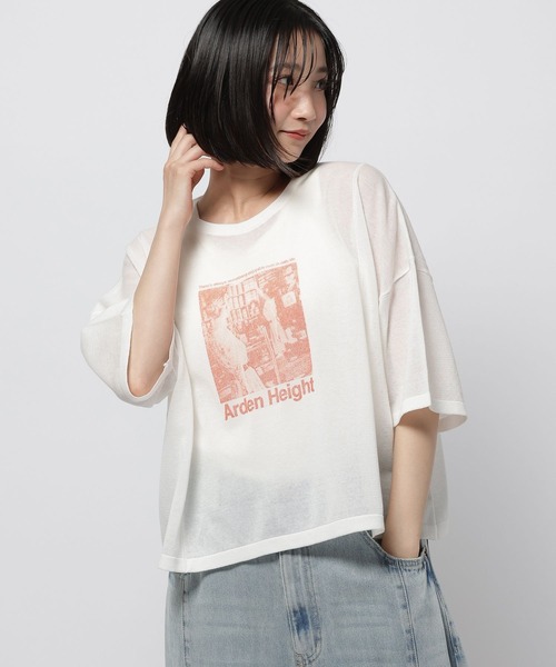 niko and...（ニコアンド）の「アソートシアーフォトプルオーバー（Tシャツ/カットソー・レディース・オフホワイト/ライトブルー/ライトグレー・FREE）」の2枚目の写真
