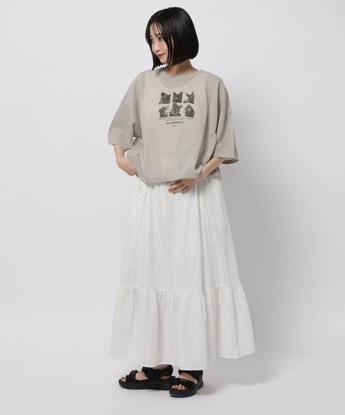 niko and...（ニコアンド）の「アソートシアーフォトプルオーバー（Tシャツ/カットソー・レディース・オフホワイト/ライトブルー/ライトグレー・FREE）」の8枚目の写真