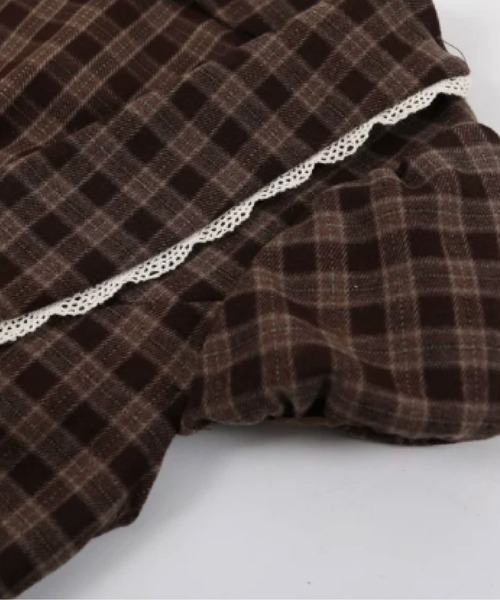 LA POMME petit(ラポミ・プチ)の「Coffee Plaid Waisted One Piece(ワンピース・レディース・ブラウン・FREE)」の4枚目の写真