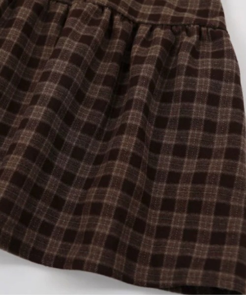 LA POMME petit(ラポミ・プチ)の「Coffee Plaid Waisted One Piece(ワンピース・レディース・ブラウン・FREE)」の5枚目の写真
