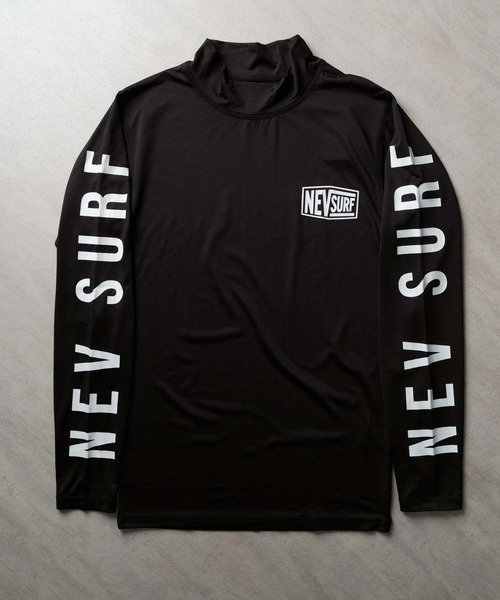NEV（ネブ）の「メンズ ラッシュガード 水着 半袖 プリント ロゴ バックプリント ネブサーフ NEV（Tシャツ/カットソー・メンズ・ブラック/イエロー系その他/イエロー/ネイビー/オレンジ/オフホワイト/オレンジ系その他/チャコールグレー・L/M/XL）」の3枚目の写真