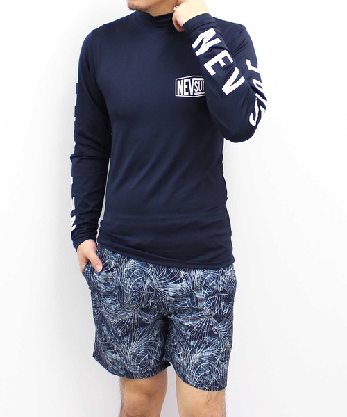 NEV（ネブ）の「メンズ ラッシュガード 水着 半袖 プリント ロゴ バックプリント ネブサーフ NEV（Tシャツ/カットソー・メンズ・ブラック/イエロー系その他/イエロー/ネイビー/オレンジ/オフホワイト/オレンジ系その他/チャコールグレー・L/M/XL）」の10枚目の写真