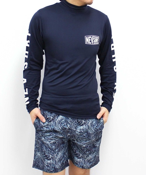 NEV（ネブ）の「メンズ ラッシュガード 水着 半袖 プリント ロゴ バックプリント ネブサーフ NEV（Tシャツ/カットソー・メンズ・ブラック/イエロー系その他/イエロー/ネイビー/オレンジ/オフホワイト/オレンジ系その他/チャコールグレー・L/M/XL）」の9枚目の写真