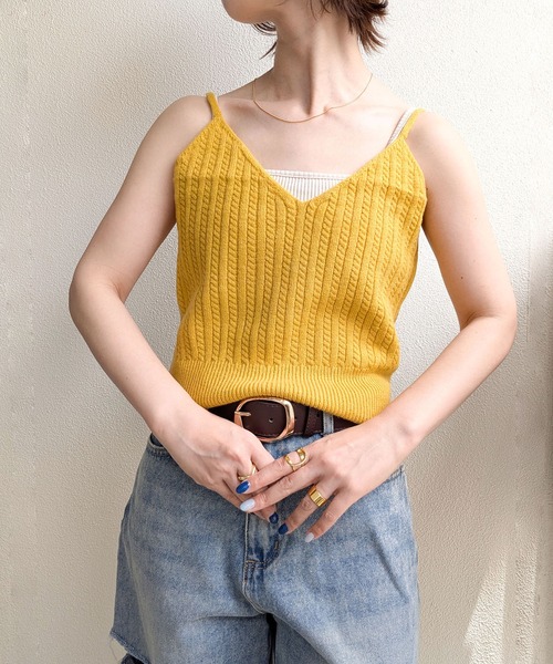 styiro(スタイロ)の「ニットビスチェ(その他トップス・レディース・ホワイト/ブラック/マスタード・FREE)」の6枚目の写真