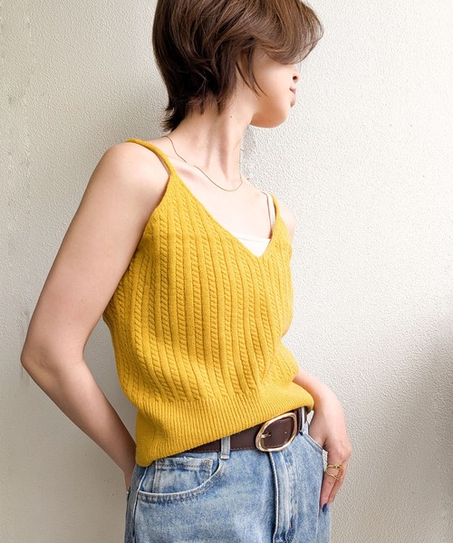 styiro(スタイロ)の「ニットビスチェ(その他トップス・レディース・ホワイト/ブラック/マスタード・FREE)」の7枚目の写真