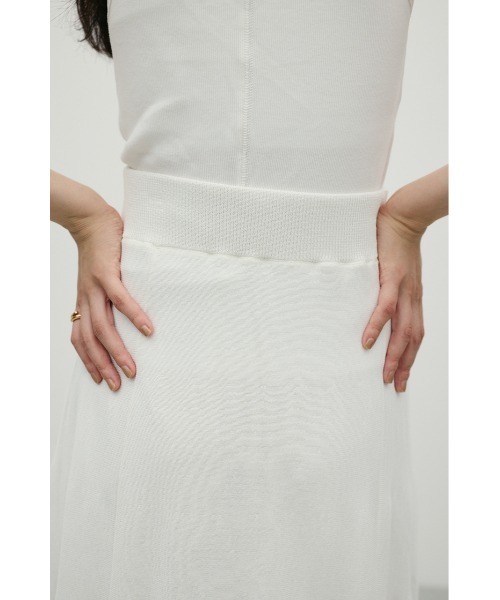 STYLEMIXER（スタイルミキサー）の「ドライニットシアースカート（スカート・レディース・ブラウン/ホワイト/ブラック・SMALL/MEDIUM）」の9枚目の写真