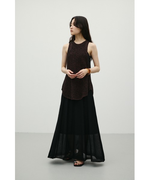 STYLEMIXER（スタイルミキサー）の「ドライニットシアースカート（スカート・レディース・ブラウン/ホワイト/ブラック・SMALL/MEDIUM）」の11枚目の写真