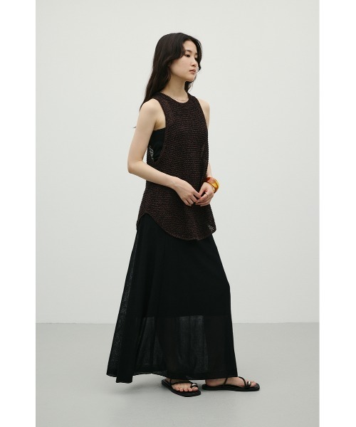 STYLEMIXER（スタイルミキサー）の「ドライニットシアースカート（スカート・レディース・ブラウン/ホワイト/ブラック・SMALL/MEDIUM）」の12枚目の写真