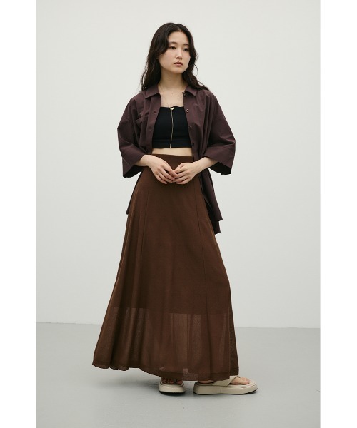 STYLEMIXER（スタイルミキサー）の「ドライニットシアースカート（スカート・レディース・ブラウン/ホワイト/ブラック・SMALL/MEDIUM）」の22枚目の写真