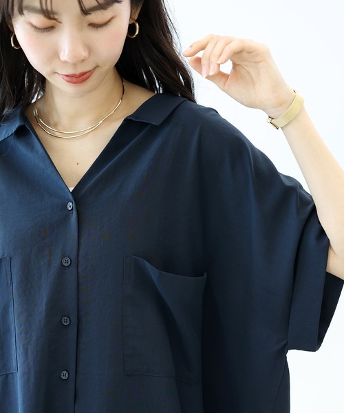 Aletta vita(アレッタビータ)の「エステルローン両ポケチュニックワンピース(ワンピース・レディース・ネイビー/ブラック/オレンジ・M)」の19枚目の写真