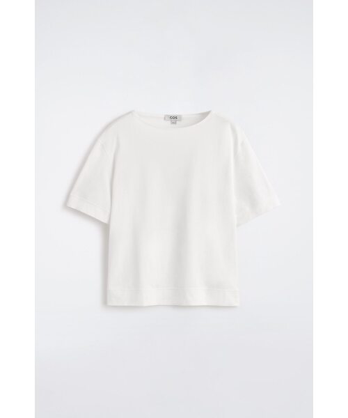 COS(コス)の「ボートネックコットンTシャツ(Tシャツ/カットソー・メンズ・ホワイト系・S/XS/M/L/XL)」の6枚目の写真