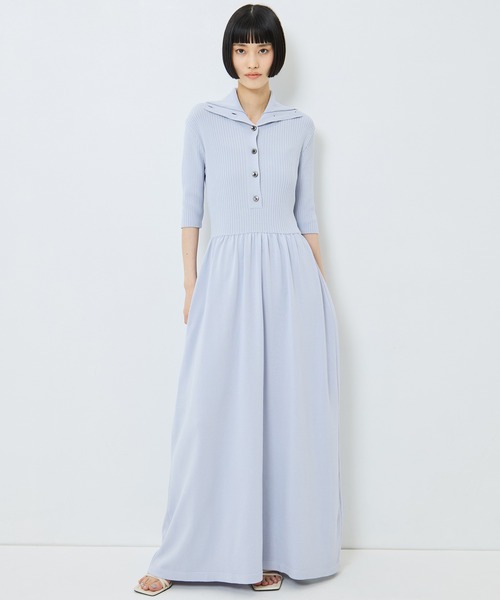 STUDIOUS（ステュディオス）の「【STUDIOUS/ステュディオス】Sailor Collar Knit Dress/セイラ―カラーニットドレス/ウォッシャブル（ワンピース・レディース・サックスブルー/ブラック・2/1）」の10枚目の写真