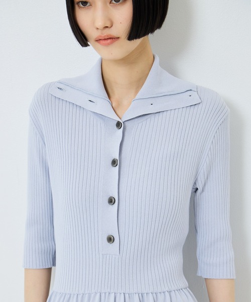 STUDIOUS（ステュディオス）の「【STUDIOUS/ステュディオス】Sailor Collar Knit Dress/セイラ―カラーニットドレス/ウォッシャブル（ワンピース・レディース・サックスブルー/ブラック・2/1）」の14枚目の写真