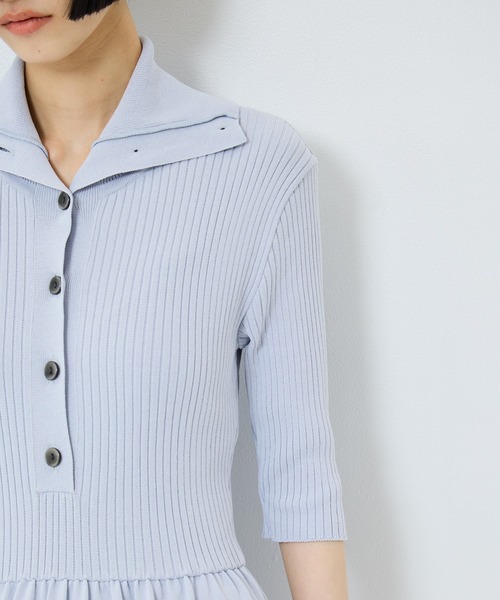 STUDIOUS（ステュディオス）の「【STUDIOUS/ステュディオス】Sailor Collar Knit Dress/セイラ―カラーニットドレス/ウォッシャブル（ワンピース・レディース・サックスブルー/ブラック・2/1）」の15枚目の写真