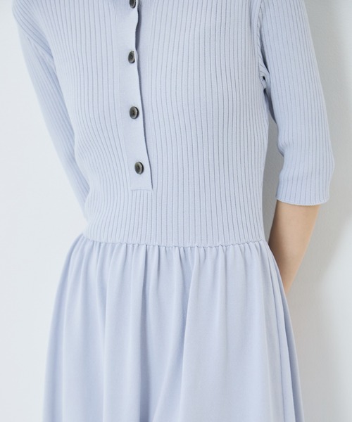 STUDIOUS（ステュディオス）の「【STUDIOUS/ステュディオス】Sailor Collar Knit Dress/セイラ―カラーニットドレス/ウォッシャブル（ワンピース・レディース・サックスブルー/ブラック・2/1）」の16枚目の写真