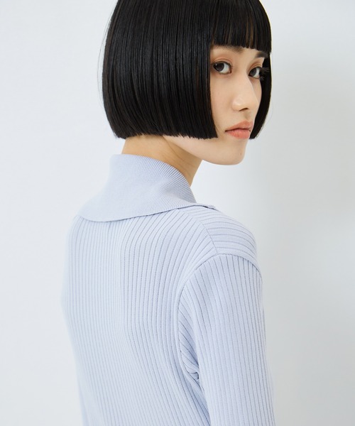 STUDIOUS（ステュディオス）の「【STUDIOUS/ステュディオス】Sailor Collar Knit Dress/セイラ―カラーニットドレス/ウォッシャブル（ワンピース・レディース・サックスブルー/ブラック・2/1）」の20枚目の写真