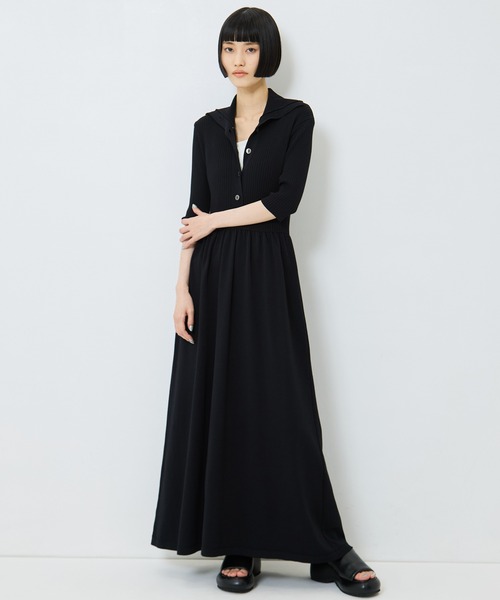 STUDIOUS（ステュディオス）の「【STUDIOUS/ステュディオス】Sailor Collar Knit Dress/セイラ―カラーニットドレス/ウォッシャブル（ワンピース・レディース・サックスブルー/ブラック・2/1）」の7枚目の写真