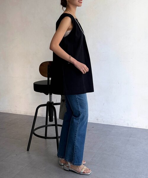 Chez toi(シェトワ)の「前後2WAYギャザーブラウス(シャツ/ブラウス・レディース・ブルー/ネイビー/ホワイト系その他・FREE)」の10枚目の写真