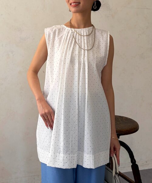 Chez toi(シェトワ)の「前後2WAYギャザーブラウス(シャツ/ブラウス・レディース・ブルー/ネイビー/ホワイト系その他・FREE)」の15枚目の写真