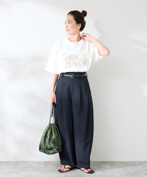 B.C STOCK(ベーセーストック)の「Tropical Embroidery Tシャツ(Tシャツ/カットソー・メンズ・ホワイト/ブラック系その他/ネイビー・LARGE/MEDIUM)」の18枚目の写真