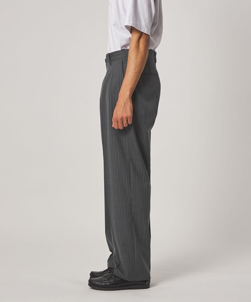 Steven Alan(スティーブンアラン)の「<Steven Alan> TW ストライプ イン ツープリーツ ドレス トラウザーズ II(スラックス・メンズ・グレー・XL/L/M/S)」の21枚目の写真
