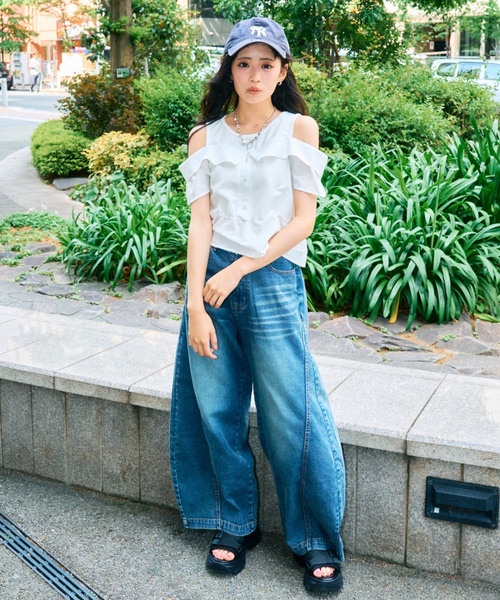 LOVETOXIC（ラブトキシック）の「【LTXC/接触冷感】バルーンデニムパンツ（デニムパンツ・キッズ・ブルー/グレー/サックスブルー・S:140cm/L:160cm/M:150cm/130cm）」の5枚目の写真