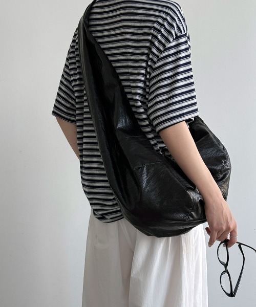 semplice(センプリチェ)の「ボーダー半袖 T シャツ(Tシャツ/カットソー・レディース・ネイビー/ブラック・F)」の10枚目の写真